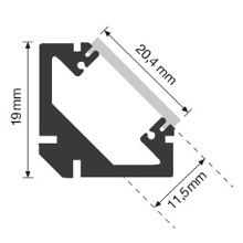DURALAMP rohový profil pro upevnění LED pásky IP68 1ks=2m   